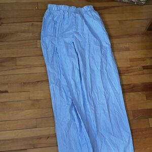 White Fox Boutique Always About Us Striped Pants - Blue/White - Size Small